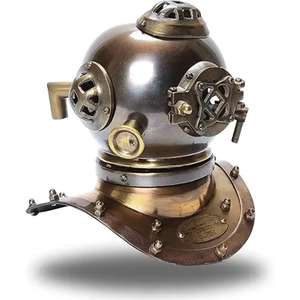 หมวกกันน็อคนักดำน้ำทะเลคูเปอร์ทำด้วยมือแนววินเทจหมวกกันน็อกดำน้ำทองเหลืองเงางามทำด้วยมือแบบวินเทจสินค้าจากอินเดีย - Product Image 6