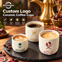 Kingze Tasses à Café et Thé en Céramique Personnalisables sans Anse pour Espresso Cappuccino 100ml 180ml 230ml