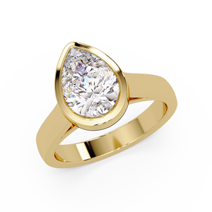 Anillos de Compromiso y Matrimonio de Oro Puro de 14K con Diamante Cultivado en Laboratorio de Corte Pera de 2.00 Ct, Certificado IGI, Engaste en Bisel, Joyería Personalizada - Product Image 2