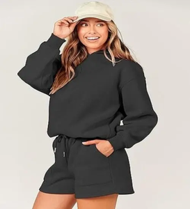 ชุดเซ็ตเสื้อฮู้ดแขนยาวพิมพ์ลายพัฟฟ์และกางเกงขาสั้นลำลองแฟชั่นฤดูใบไม้ร่วงฤดูหนาวสำหรับผู้ชาย แบบสั่งทำพิเศษ - Product Image 3