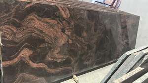 Losas de Granito Azul, Marrón y Rojo de Diseño, Pulido, con Patrón de Onda Dramática, Piedra Natural de Lujo para Pisos y Paredes de Villas, Hoteles y Apartamentos - Product Image 2