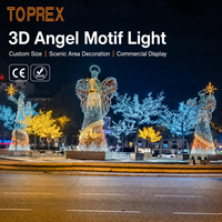 Décoration de Noël géante TOPREX, lumière LED 3D en forme d'ange, résistante aux intempéries, qualité professionnelle, pour extérieur, rue, festival, centre commercial, projet de décoration