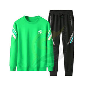 Traje deportivo liso unisex con logotipo personalizado, sudadera de algodón al por mayor, conjunto de 2 piezas para correr para hombre, chándal personalizado - Product Image 4