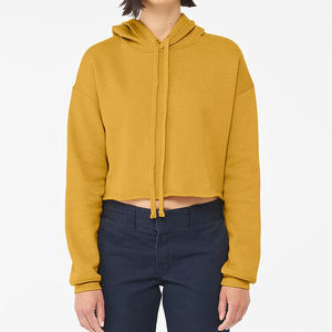 เสื้อฮู้ดครอปแบบสบายๆ ดีไซน์ใหม่ คุณภาพสูง รับผลิตตามสั่ง พร้อมปักโลโก้ สำหรับผู้หญิง ฤดูใบไม้ร่วง ฤดูหนาว ผ้าฝ้าย 100% ขายส่ง - Product Image 2