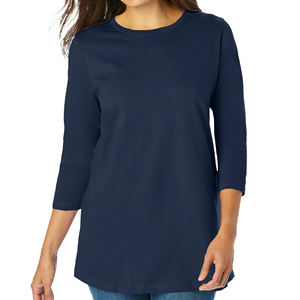 Algodón de alta calidad OEM personalizado Casual manga larga señoras jóvenes camisetas proveedor de Bangladesh - Product Image 6