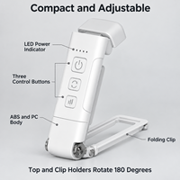 Lampe de lecture LED rechargeable par USB avec batterie 500 mAh, 3 modes d'éclairage, 5 niveaux de luminosité et fonction de mémoire de mode