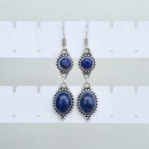 Boucles d'oreilles en lapis-lazuli multi-pierres, plaquées argent 925, boucles d'oreilles pendantes, bijoux en pierres précieuses faits à la main, style bohème, cadeau pour elle - Product Image 4