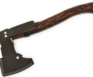 SCL Viking <b>Axe</b> Hand Forged High Carbon Steel Industrial Grade with Wood Handle and Leather Sheath for Outdoor Activities - Product Image 6