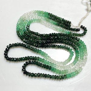 Venta al por mayor de cuentas Esmeralda facetadas Rondelle Shaded Beads Natural Precious Gemstone Beads, tienda de cuentas al por mayor - Product Image 3