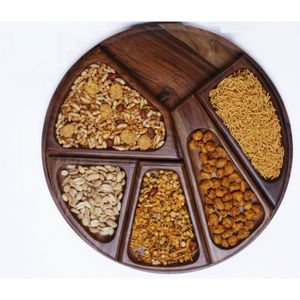 Deluxe Handmade Wooden Serving Tray with Antique Design Dry Fruit Snacks Platter for Home Kitchen Organization <b>Catering</b> Usage - Product Image 1