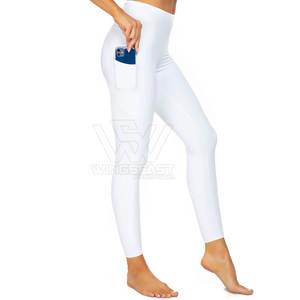 เลกกิ้งเอวยางยืดสำหรับผู้หญิงเลกกิ้งสำหรับเล่นโยคะสีพื้นปรับแต่งโลโก้ได้ตามต้องการ - Product Image 1