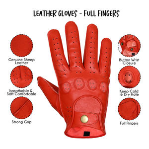 Guantes de Conducción de Invierno de Cuero Genuino Antideslizantes Personalizados, Diseño Ligero y Cómodo - Product Image 5