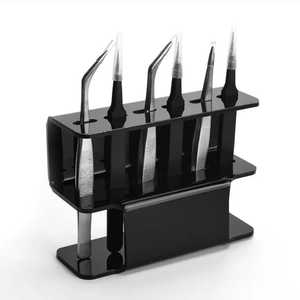 Nouvelle pince à cils greffée à 6 trous présentoir outil de beauté supports de stockage en verre acrylique pince à ongles en plastique écologique - Product Image 5
