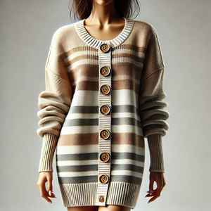 Fashion Cotton Women's <b>Cardigan</b> Sweater Cartoon <b>Lace</b> Button Casual Knitwear V Neck Long Sleeve Tops Wholesale Branded Custom - Product Image 4