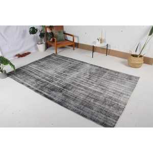 Alfombra de 5.1x8.5 pies, Alfombra Turca Vintage, Alfombra Floral Gris y Negra - Product Image 2