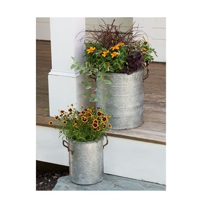 wholesale galvanized metal hanging <b>planter</b> for indoor outdoor balcony succulent <b>planter</b> <b>large</b> flower hanger <b>planter</b> - Product Image 3