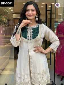 Style indien Bollybood vêtements traditionnels motif fantaisie séquence de codage conception brodée travail Salwar Kameez Costume Collections - Product Image 6