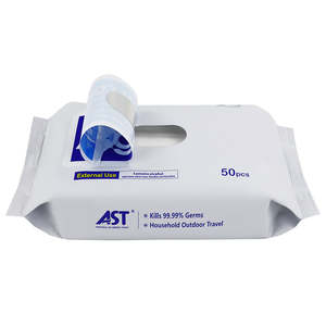 Lingettes antiseptiques à 75 % d'alcool et ions d'argent nano, paquet de 50 pour usage domestique - Product Image 3