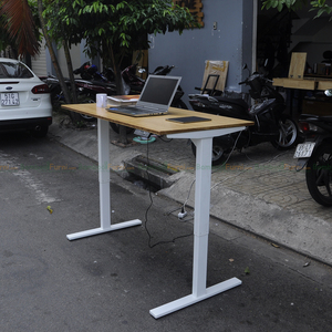 FlexiBamboo FB001 Height Adjustable <b>Table</b> 140x70cm Durable <b>Bamboo</b> Material - Product Image 4