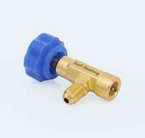 Válvula Autosellante de Hidrocarburos de Latón de Nueva Generación 7/16 20 SAE 45 Grados 800PSI R290 R600a Herramienta de Carga de Refrigerante BBHCV NG - Product Image 1