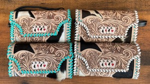 Haute qualité Designer cuir de vachette pochette usiné à la main sculpture portefeuilles en cuir véritable carte de crédit bracelet portefeuilles pour femmes - Product Image 5