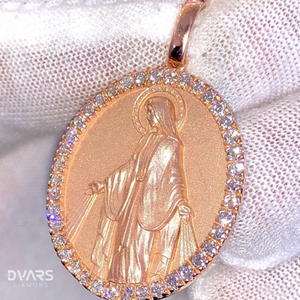 จี้พระเยซูเงินแท้ 925 สั่งทำพิเศษสำหรับผู้ชาย ประดับเพชรโมอิสซาไนต์ VVS ระดับพรีเมียม ชุบทองคำแท้ พร้อมใบรับรอง - Product Image 3