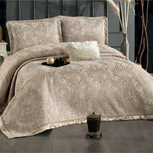 Ensemble de couvre-lit Guzide ANNA 4 pièces en chenille 100% tissée, rayé, teint en fil, anti-acariens, taille King, pour usage domestique, provenant de Turquie - Product Image 1