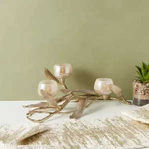 Metal Gold Candle Holder for Home Decoration for <b>Tea</b>-<b>light</b> for <b>Christmas</b> Decoration - Product Image 4