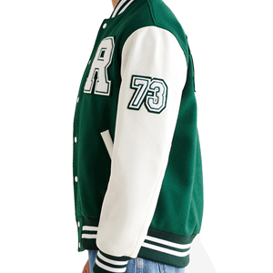 Custom New <b>Men</b> Wool Body Leather Sleeves Embroidered Chenille Patches Varsity <b>Jacket</b> Letterman Baseball College <b>Jacket</b> - Product Image 6