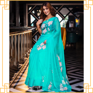 Magnifique Saree Georgette de qualité supérieure avec impression unique pour les mariages et les fêtes/Vêtements et accessoires - Product Image 2