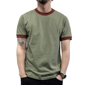 T-shirts Homme Nouveauté Été Col Rond Épais 300 GSM 100% Coton Respirant Manches Serrées Vente en Gros - Product Image 1