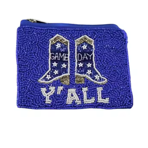 La última bolsa de monedas de moda de lujo hecha a mano, hermosa y elegante, diseño de bordado con cuentas para el día del juego, costura - Product Image 1