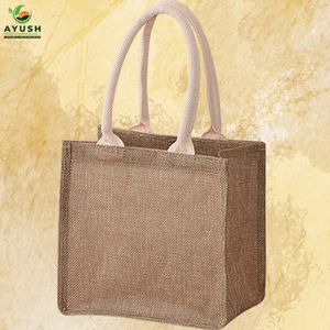 ถุงช้อปปิ้งขนาดเล็กทำจากปอกระเจาและผ้าฝ้าย ถุงช้อปปิ้งขนาดเล็กแบบปรับแต่งได้สำหรับตลาดและห้างสรรพสินค้า - Product Image 4