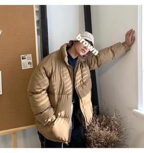 เสื้อแจ็คเก็ตแขนยาวมีฮู้ดสำหรับผู้ชาย, เสื้อสไตล์เกาหลีแบบมีฮู้ดคอตั้งเสื้อมีฟองแฟชั่นวัสดุผ้าแคนวาสแบบเป็นทางการสำหรับฤดูหนาว - Product Image 4