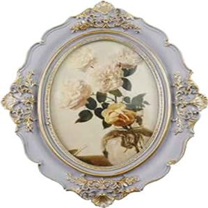Antique bronze-toned oval picture <b>frame</b> with scroll details for vintage tabletop display in India at wholesale price. - Product Image 6