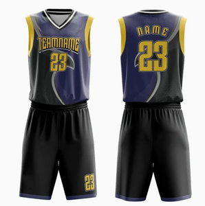 Sublimación completa Lentejuelas Práctica Reversible Color Mustad Logotipo personalizado Uniformes Gris Hombre Baloncesto Jersey Set - Product Image 4