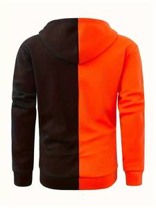 Sweatshirts à capuche à manches longues bicolores unisexe, poids lourd, nouvelle mode pour hommes, tenue d'automne et d'hiver, sweats à capuche OEM de haute qualité - Product Image 3