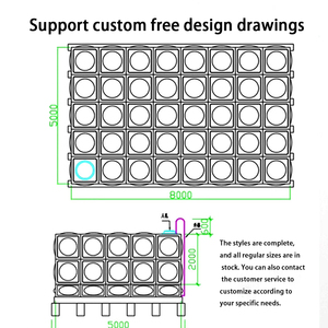 Precio de fábrica a precio bajo 10000L FRP GRP Cubo plegable Tanque de almacenamiento de agua portátil Garantía de 3 años Maquinaria de tratamiento de agua - Product Image 3