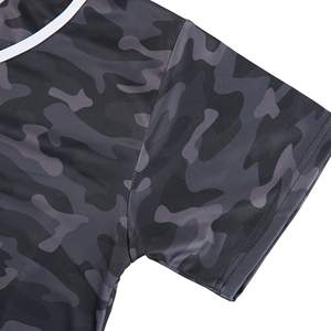 Camiseta de béisbol de camuflaje personalizada para jóvenes, camiseta de béisbol de material ecológico, malla con botones, aparejos transpirables, sarga, letras bordadas - Product Image 4