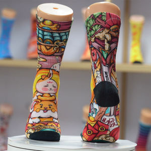 Chaussettes vierges personnalisées en gros, antibactériennes, antidérapantes, pour sublimation, impression numérique, chaussettes de sport - Product Image 3