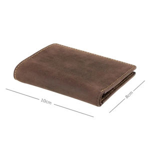 Portefeuille en cuir véritable fait à la main pour hommes, organisateur multi-cartes avec fonction RFID broderie décoration fermeture pliante - Product Image 3