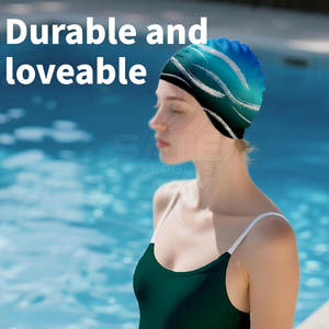 Soft Silicone <b>Swim</b> <b>Hats</b>-Waterproof & Breathable Secure Fit for Adult Training & Competitive Swimming Customizable Sizes & Colors - Product Image 5