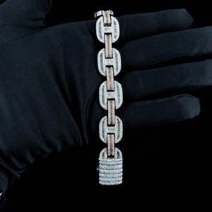 Cadena Cubana de Oro de 14K, Brazalete de Diamantes Estilo Hip Hop, con Diamantes Cultivados en Laboratorio, Certificado, Unisex, con Empaque de Lujo - Product Image 5