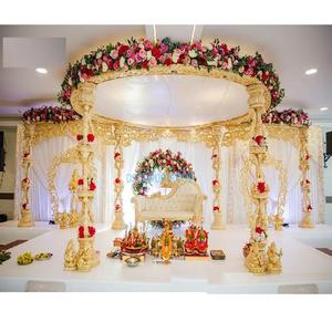 Mandap de Madera para Ceremonia de Boda de Diseño, Decoración de Mandap de Madera para Boda Raj Mahal, Conjunto de Mandap de Madera Tradicional Maharani - Product Image 1