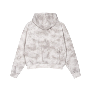 Sweat à capuche unisexe en molleton 100% coton, coupe classique, fermeture éclair, avec motif 3D, broderie d'hiver, surpiqûres contrastées - Product Image 6