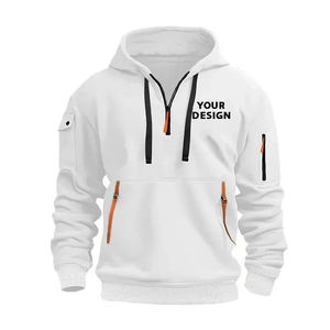 Sudaderas lisas con serigrafía bordada personalizada, sudaderas con capucha para hombre con logotipo personalizado en blanco, sudaderas básicas de mezcla de algodón - Product Image 5