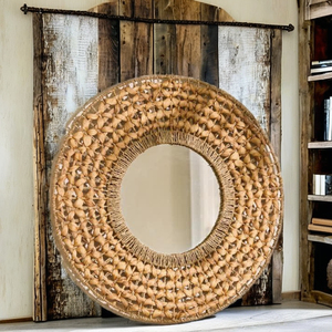 NEW PRODUCT! Tienphong Wholesale 2025 Boho Lakelyn Round Water Hyacinth Wall <b>Mirror</b>, Rustic Natural Wall Decor - Product Image 2