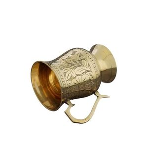 แก้วกาแฟทองเหลืองที่ดูสง่างามสำหรับเครื่องดื่มนมร้อนมีจำหน่ายในราคาไม่แพงจากผู้ผลิตอินเดียโดยงานฝีมือทำมือ - Product Image 3