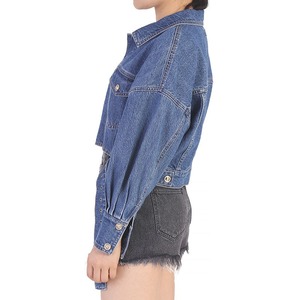 Último estilo personalizado chaquetas de mezclilla para mujer XL tamaño algodón impreso tela botón bolsillo invierno al aire libre ropa casual al por mayor - Product Image 6