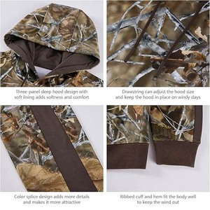 Nueva llegada OEM Servicio de diseño personalizado Ropa deportiva Ropa de pesca Ropa de caza Sudaderas con capucha Sudaderas Fleece Material personalizado - Product Image 4